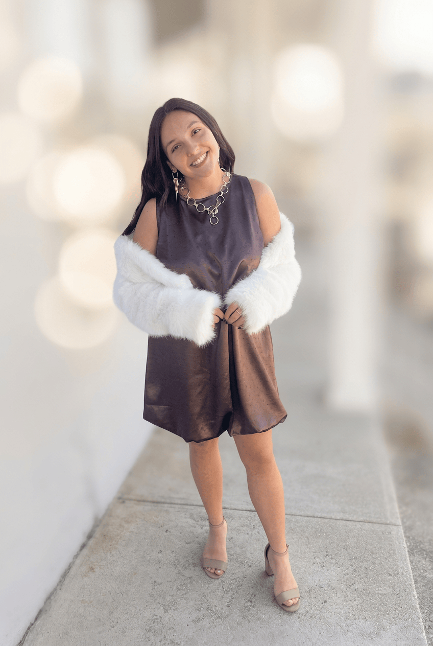 Faux Fur Cropped Jacket, White Blue B. Coats & Jackets