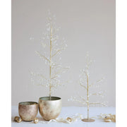 Faux Pearl, Acrylic Jewel & Metal Wire Tree with Glitter Base, Gold Creative Co-Op Home Decor