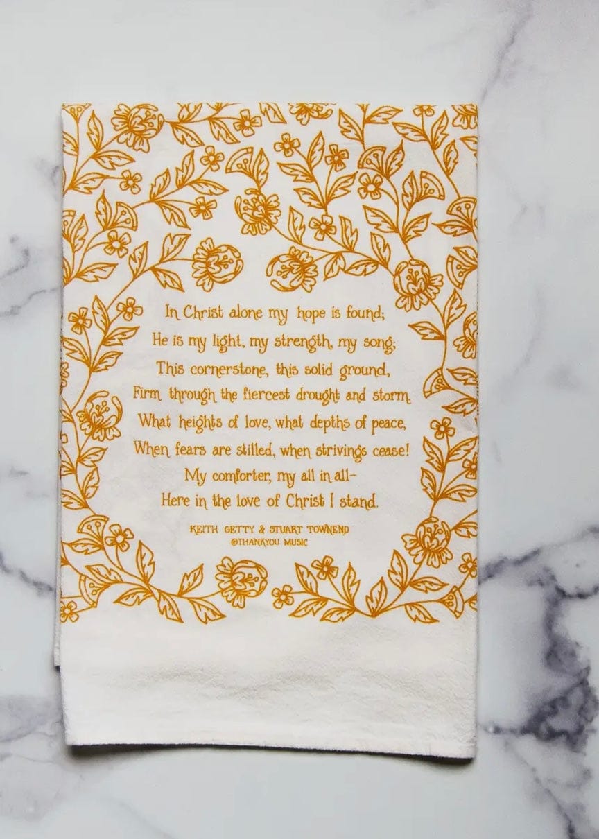 Favorite Hymn Tea Towel Little Things Studio Kitchen Towel In Christ Alone