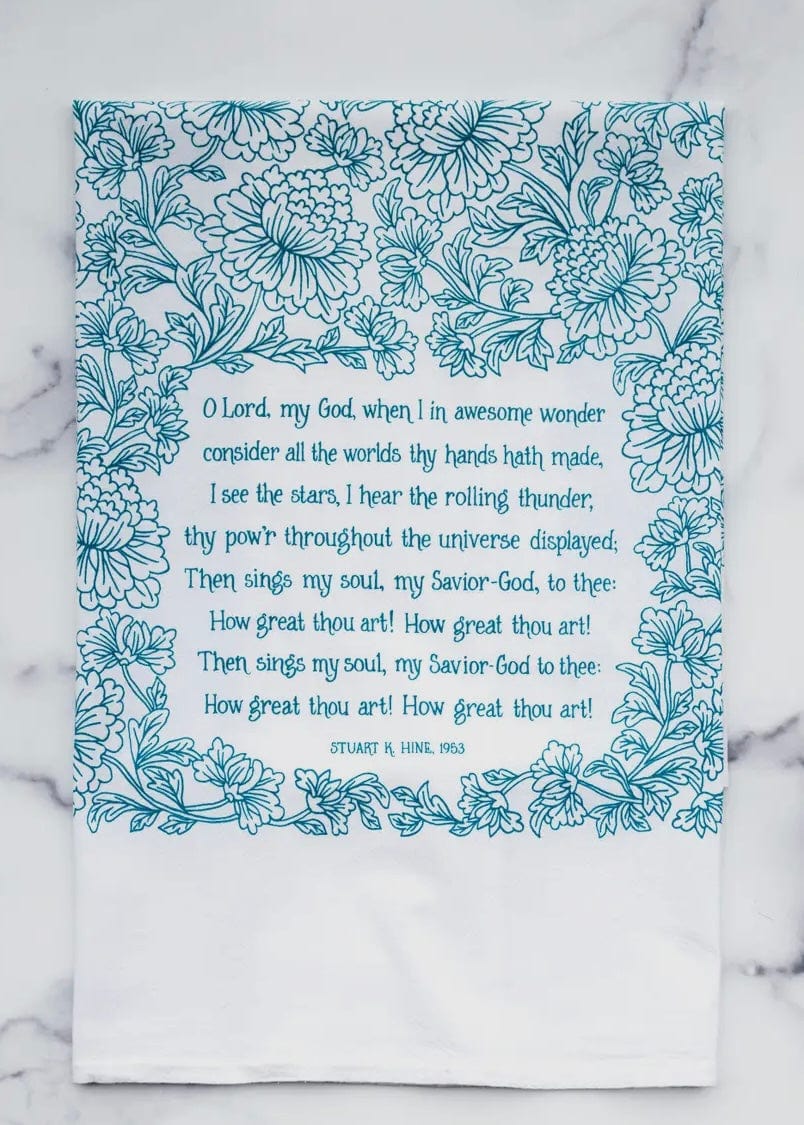 Favorite Hymn Tea Towel Little Things Studio Kitchen Towel Great Is Thy Faithfulness