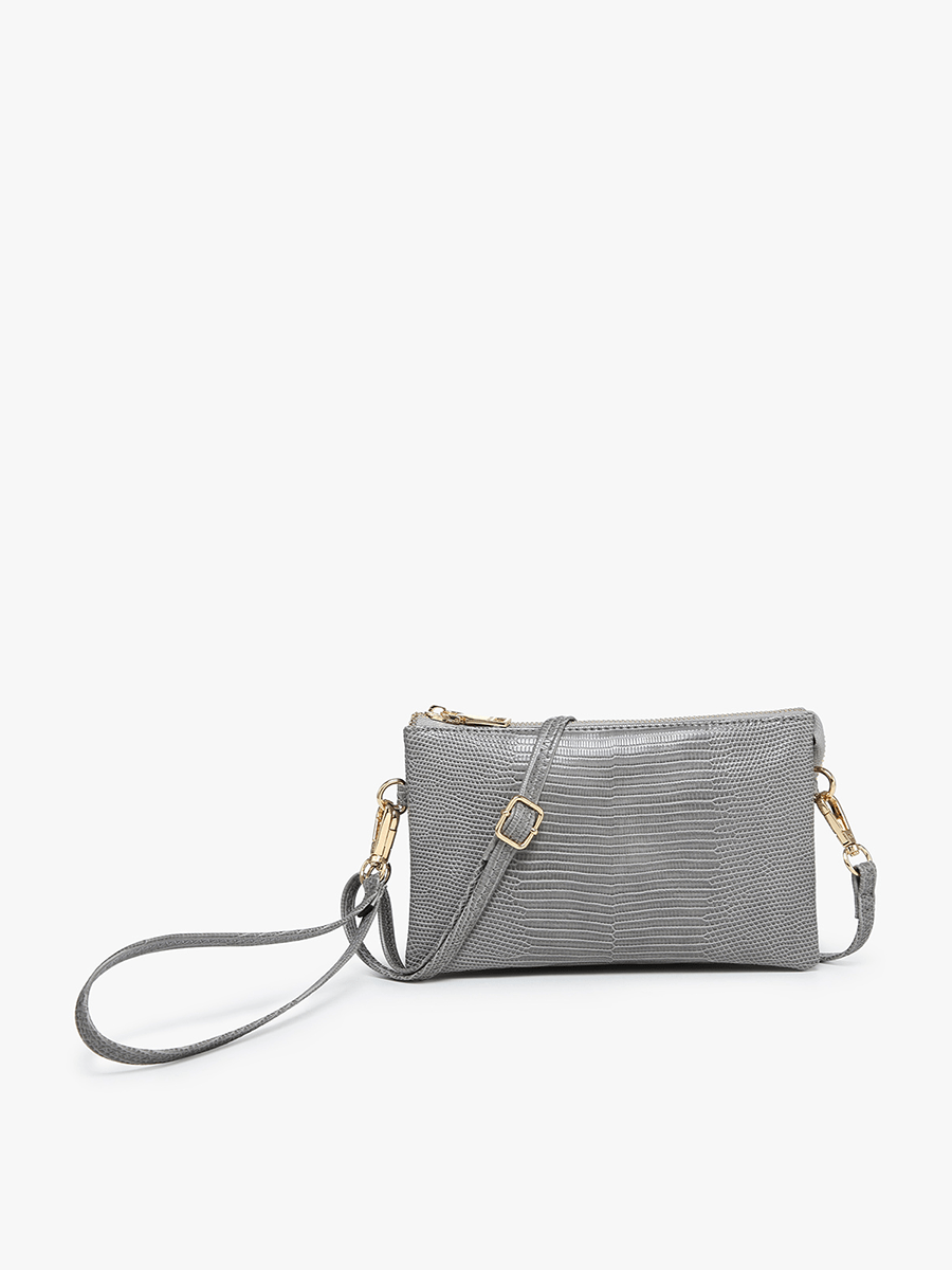 Favorite Riley Clutch Wristlet | 12 Colors Jen & Co Crossbody Lizard Grey