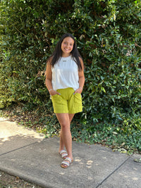 Thumbnail for Favorite Shorts in Pickle Green Ivy Jane Small