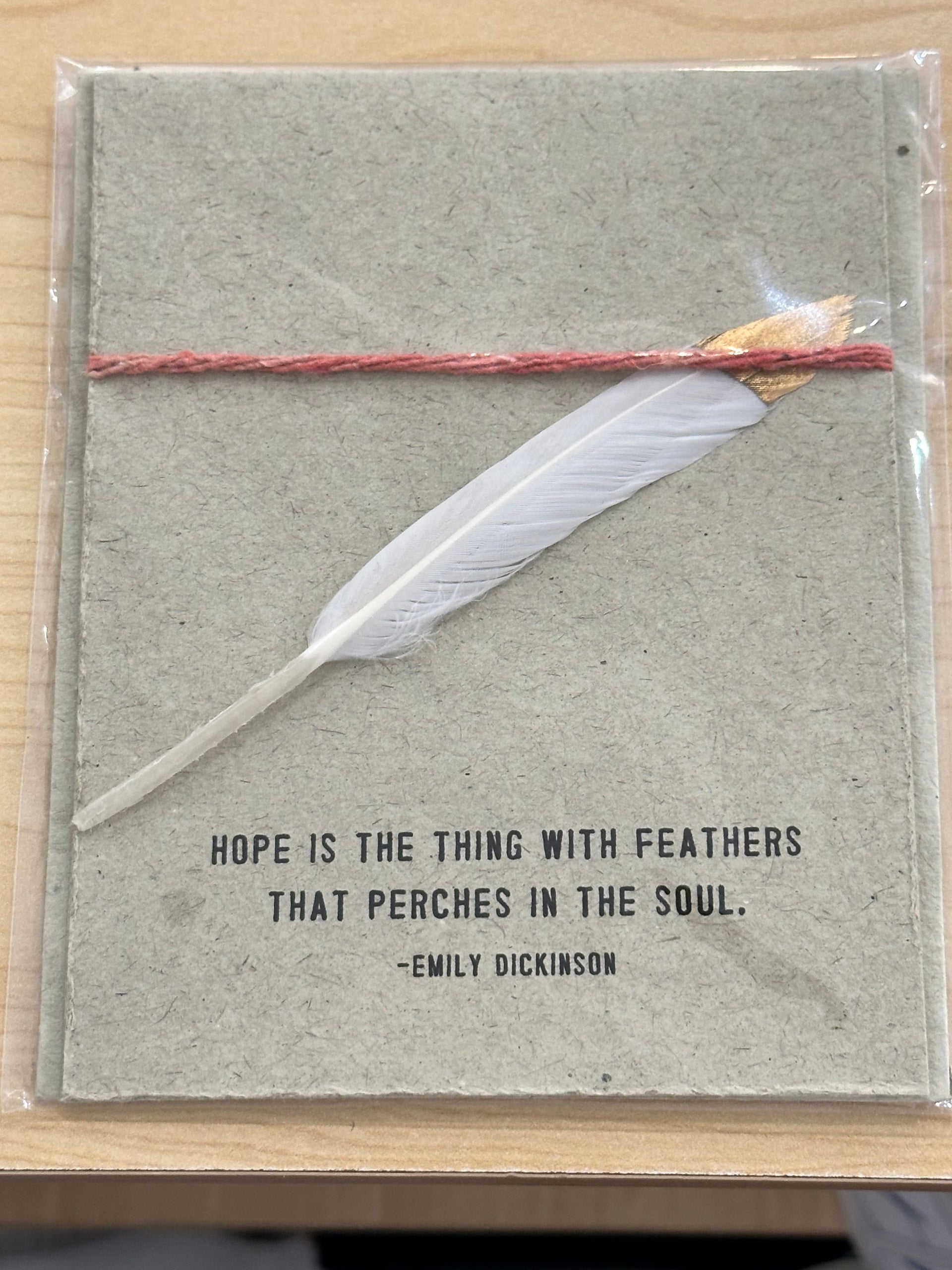 Feather Card Sugarboo Designs Greeting & Note Cards Hope is the thing