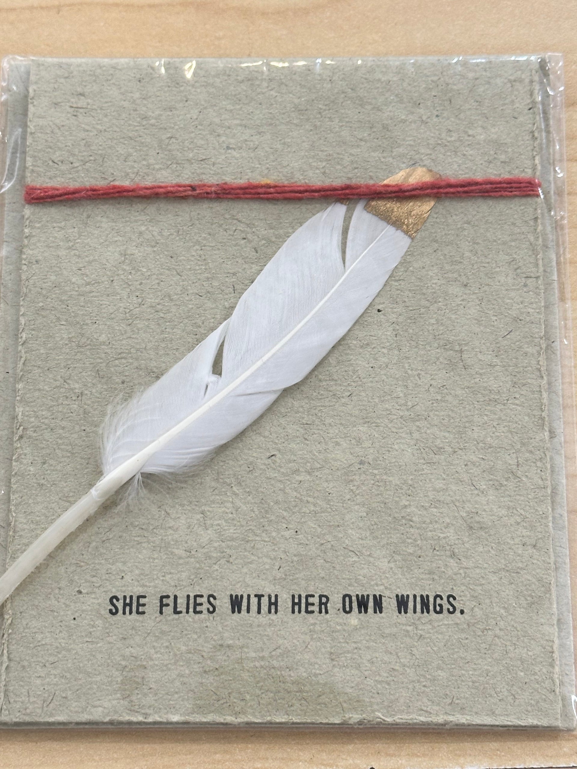 Feather Card Sugarboo Designs Greeting & Note Cards She Flies with her own wings