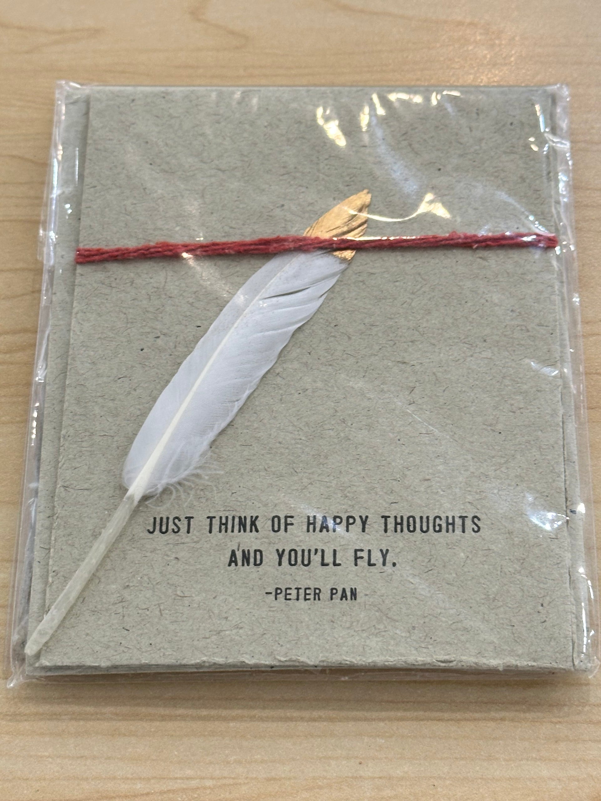 Feather Card Sugarboo Designs Greeting & Note Cards Just think of Happy thoughts