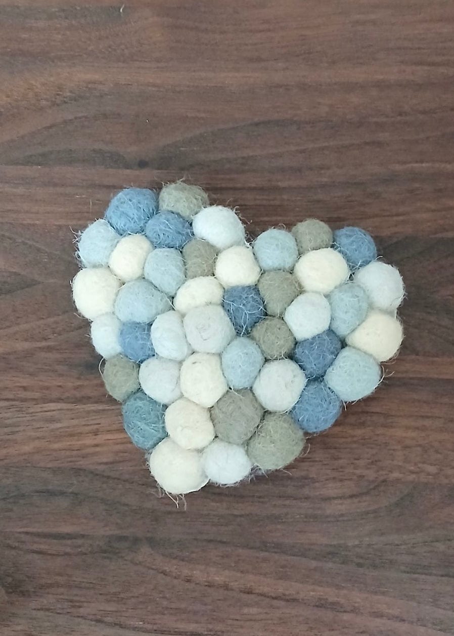 Felt Heart Coasters Set of 4 Ganz Tableware