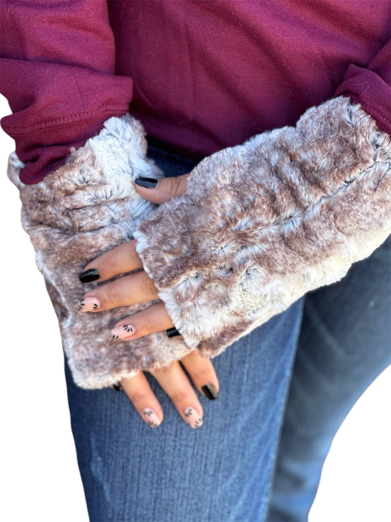 Fingerless Faux Fur Gloves Pandemonium Hats Gloves & Mittens Birch