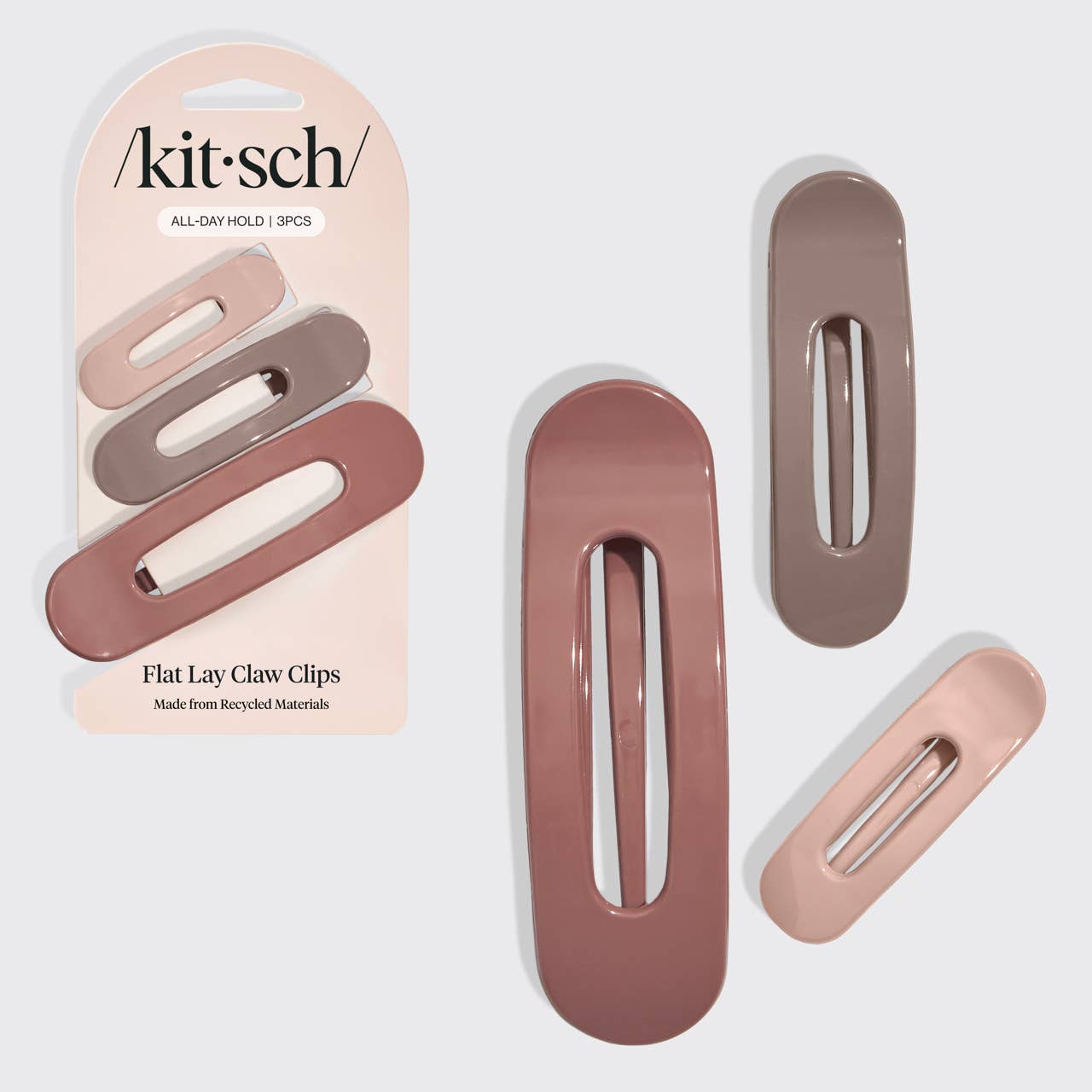 Flat Lay Claw Clip 3pc Flat - Ultra Glossy Terracotta KITSCH