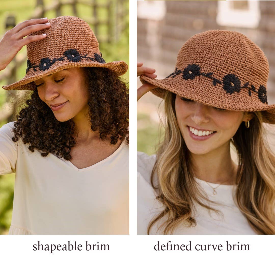 Fleur Clay Sun Hat UPF 35: Defined-Curve (Fixed Shape) By Many Hands