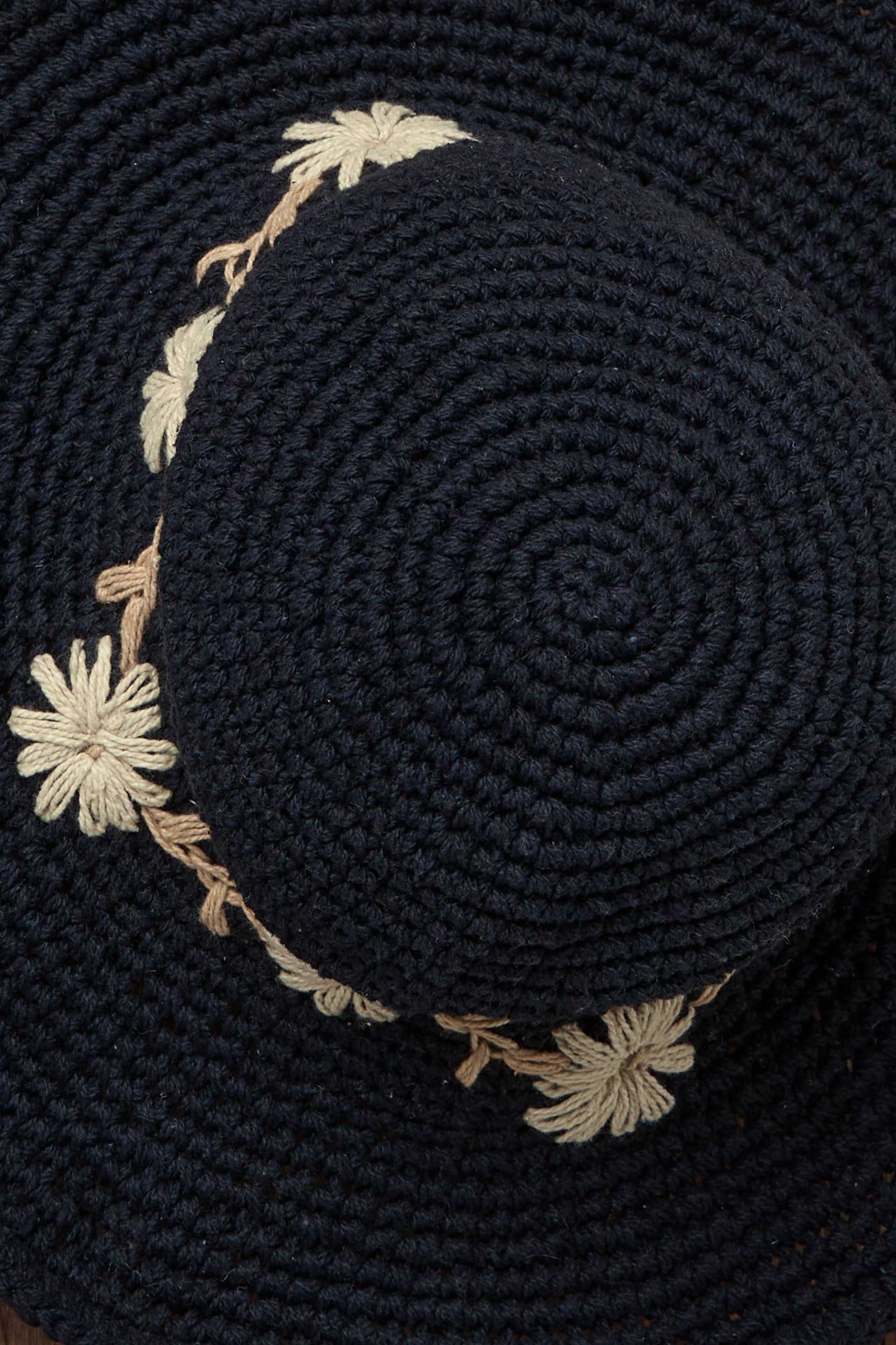 Fleur Noir Sun Hat UPF 35: Defined-Curve (Fixed Shape) By Many Hands
