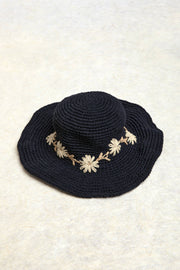 Fleur Noir Sun Hat UPF 35: Shapeable Brim By Many Hands