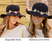 Fleur Noir Sun Hat UPF 35: Shapeable Brim By Many Hands