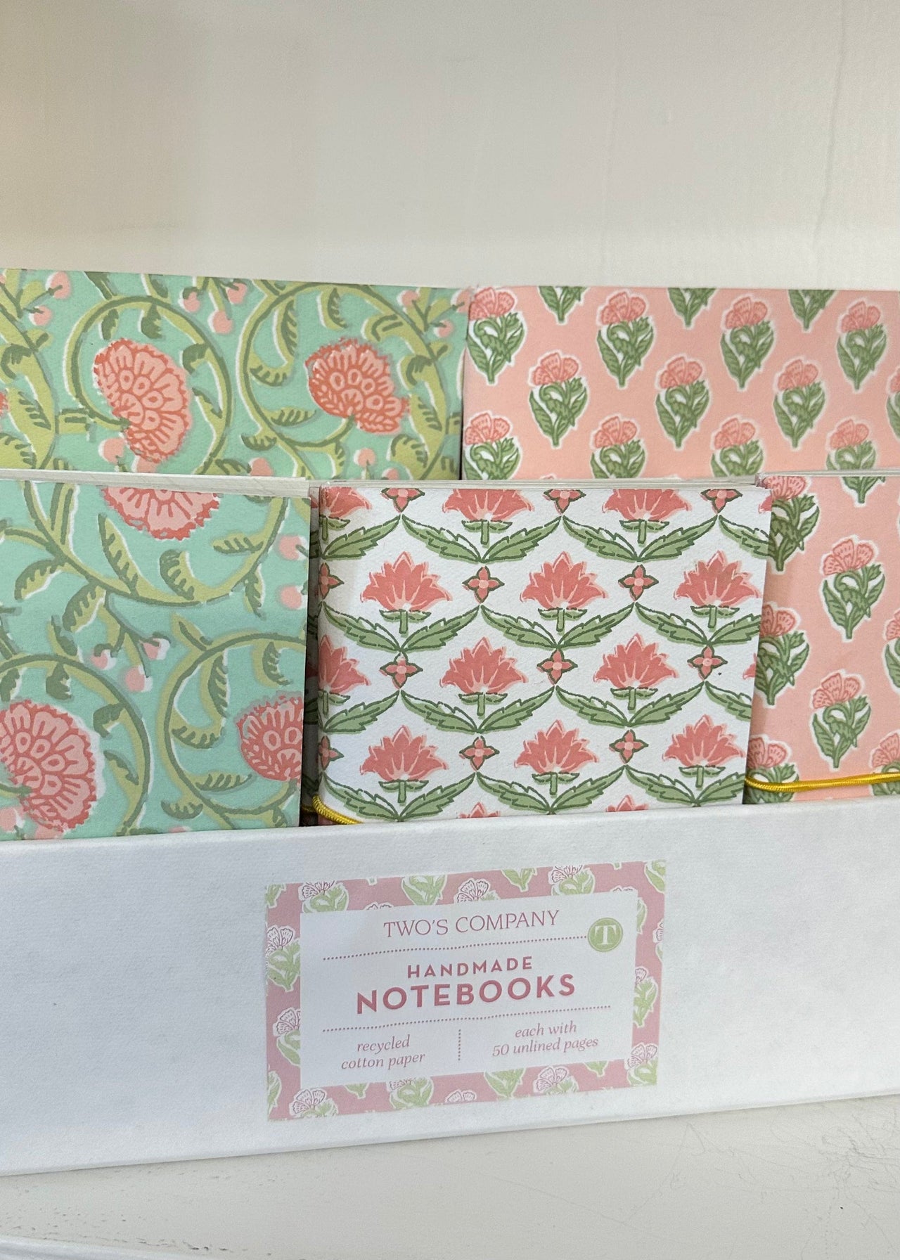 Floral Block Print Journals Two’s Company Office