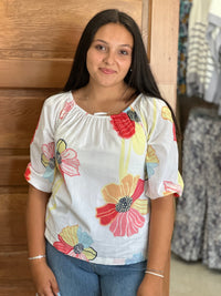 Thumbnail for Floral Off Shoulder Top Charlie B Casual top