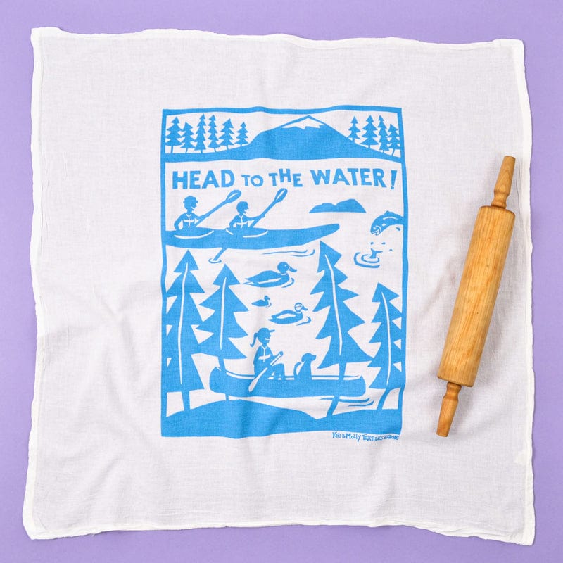 Flour Sack Dish Towel | Head to the Water Kei & Molly Textiles, LLC Kitchen Towel