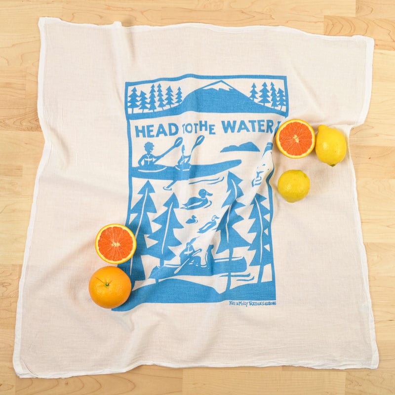 Flour Sack Dish Towel | Head to the Water Kei & Molly Textiles, LLC Kitchen Towel