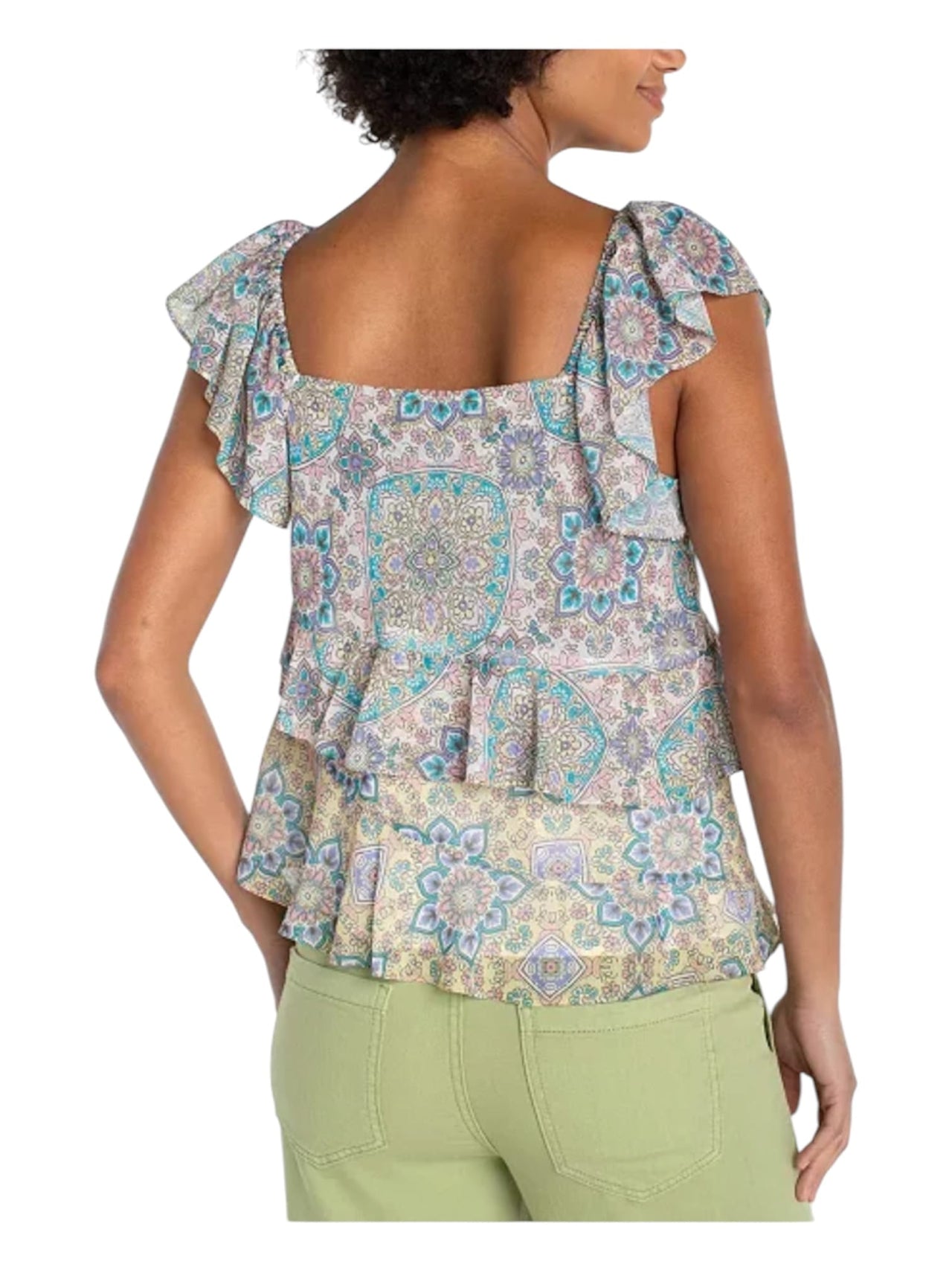 Flutter Sleeve Draped Top Liverpool Casual Top