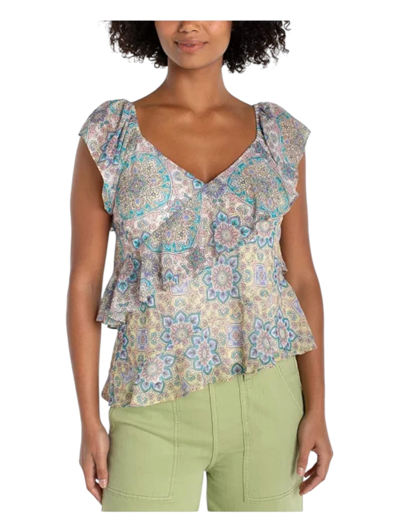 Flutter Sleeve Draped Top Liverpool Casual Top S