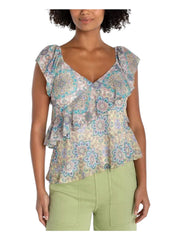 Flutter Sleeve Draped Top Liverpool Casual Top S