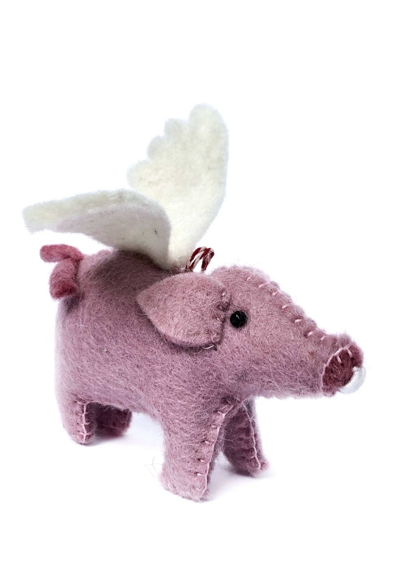 Flying Pig Felt Wool Christmas Ornament Ornaments 4 Orphans