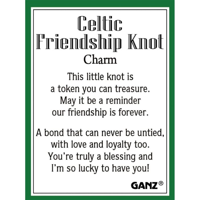 Friendship Celtic Knot Pocket Charm Ganz Charms & Pendants
