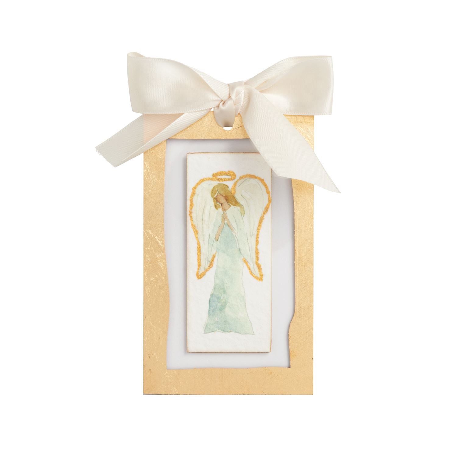 Front Angel Gold Ornament Mud Pie Christmas Ornament