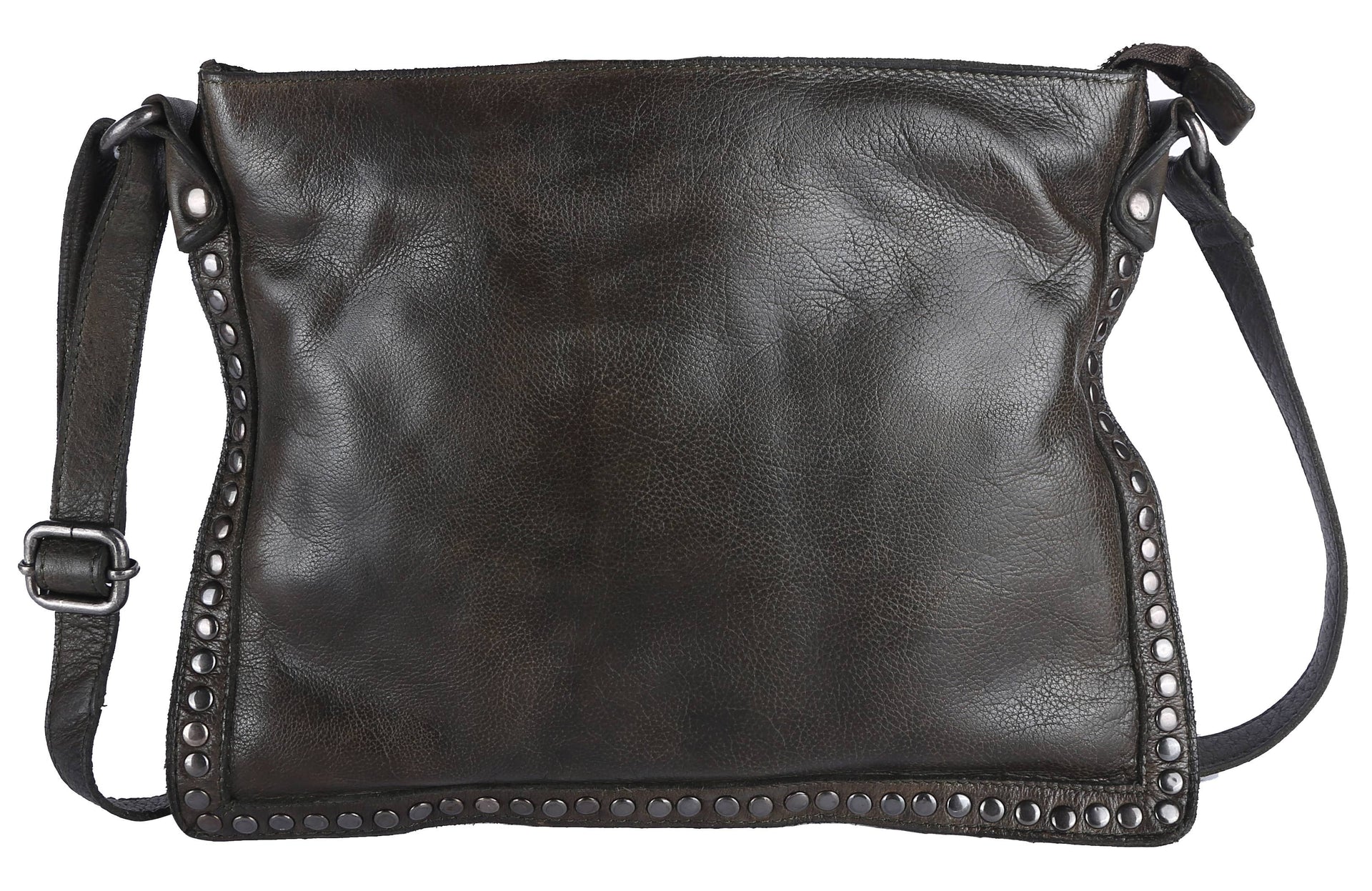 Gabriel Handcrafted Leather Crossbody Bags: Charcoal Latico Leathers