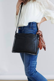 Gabriel Handcrafted Leather Crossbody Bags: Charcoal Latico Leathers