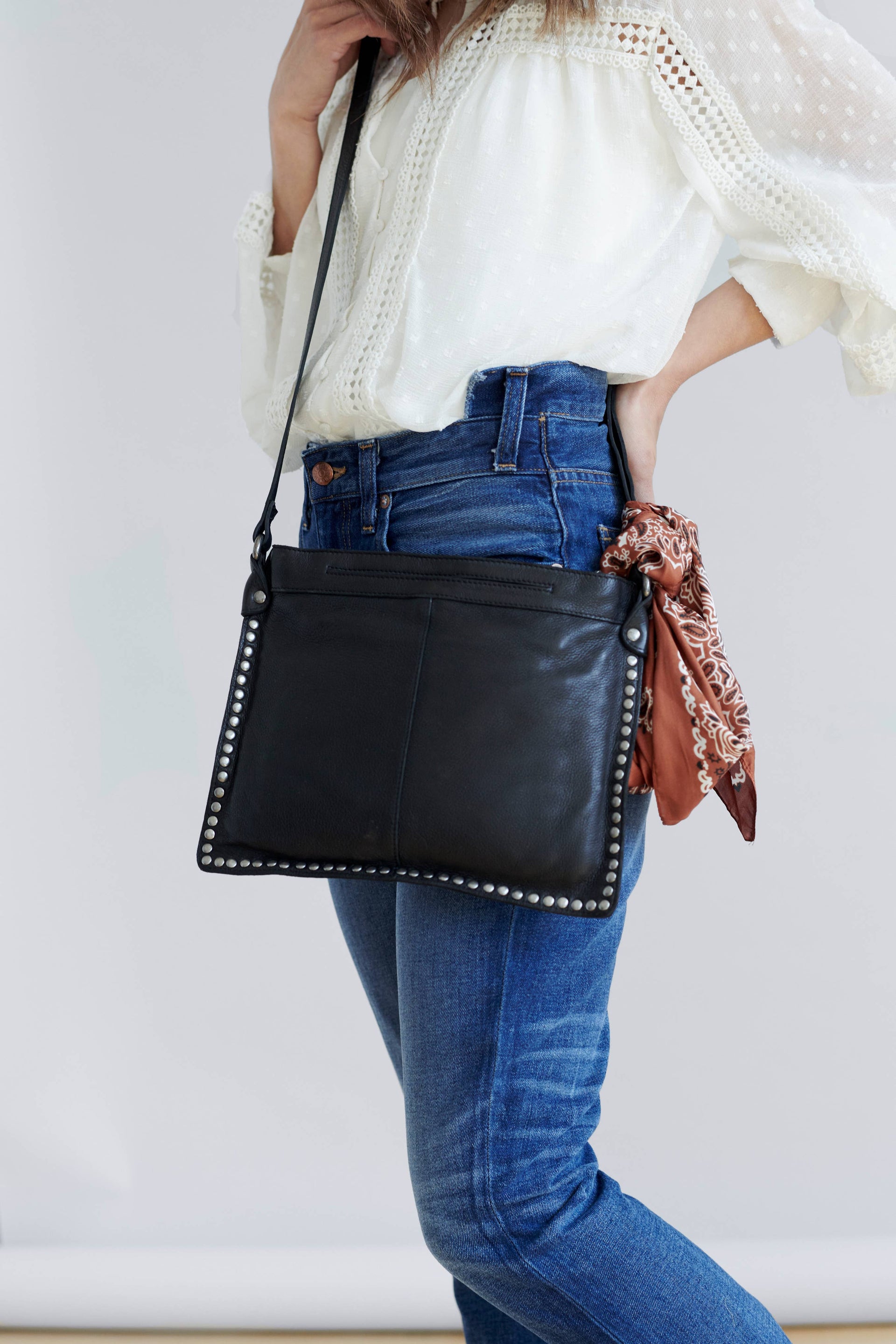 Gabriel Handcrafted Leather Crossbody Bags: Charcoal Latico Leathers