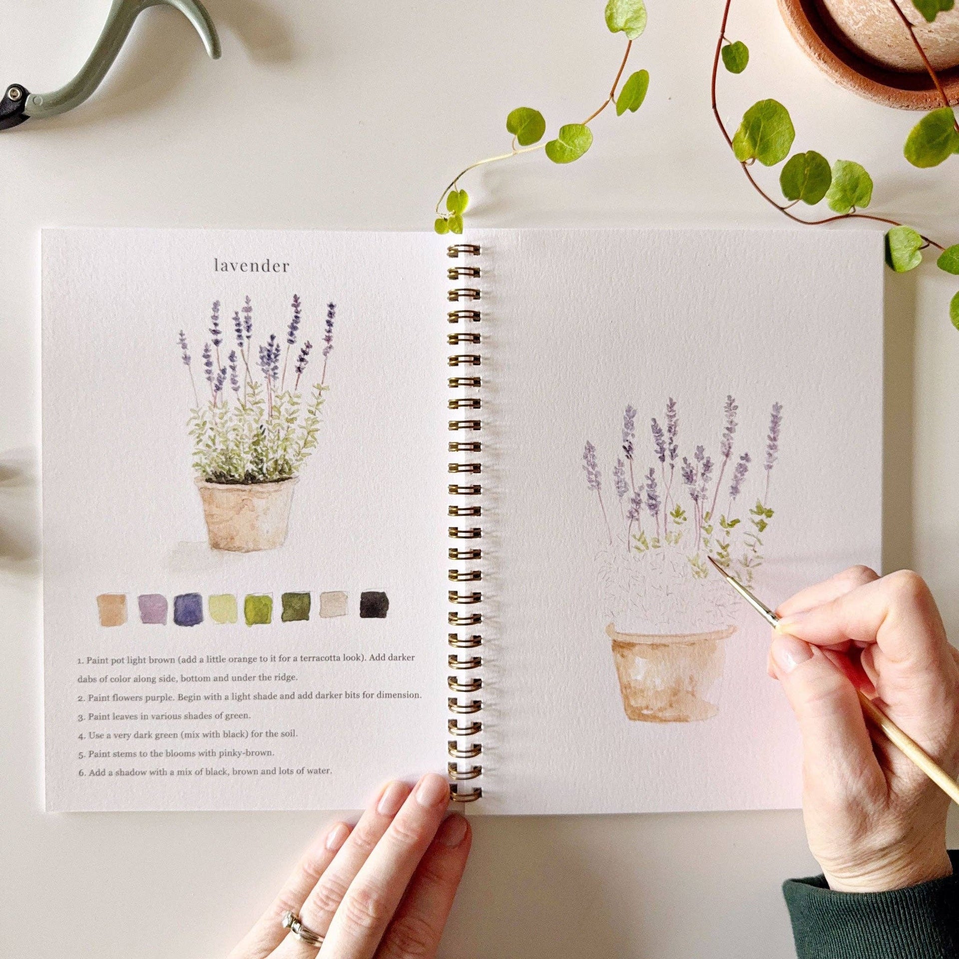 Garden watercolor workbook emily lex studio