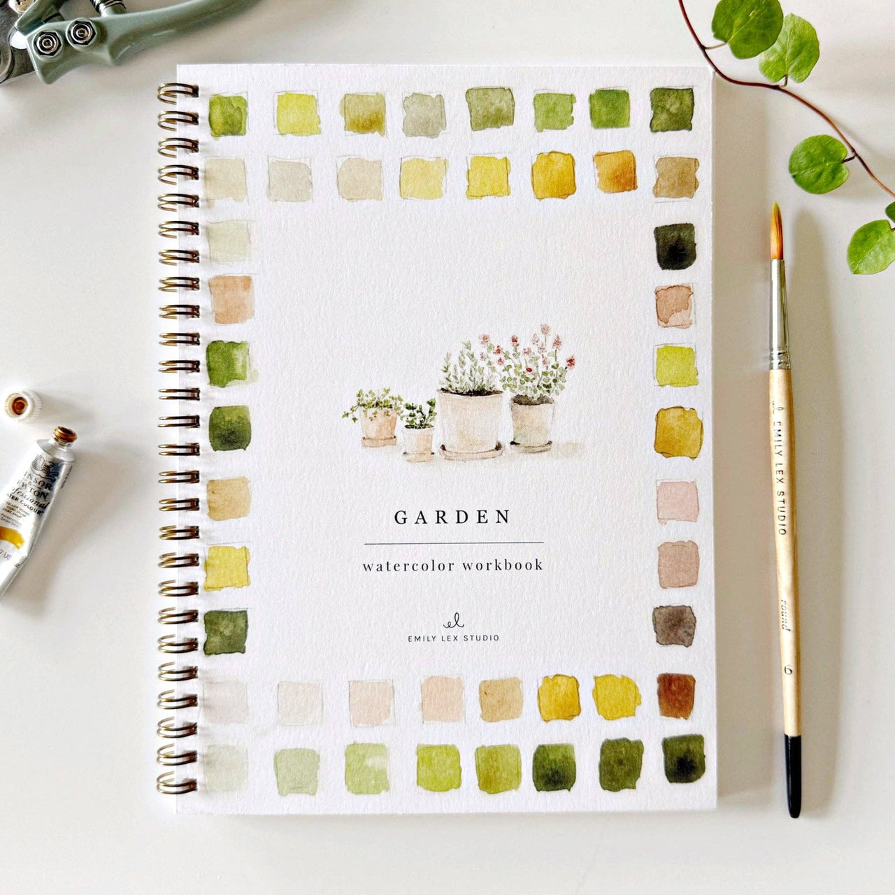 Garden watercolor workbook emily lex studio