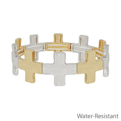 Garner Two-Tone Cross Link Bracelet, Gold and Silver Meghan Browne Accessories