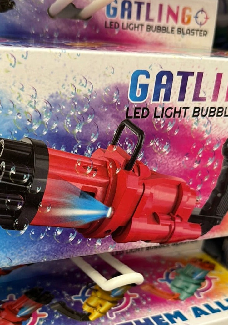 Gatling LED Light Bubble Blaster Mila Wholesale Toys Red