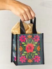 Gift Bag Teal Folk Flower by Natural Life Natural Life gift bag