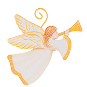 Gilded Heralding Angel Ornament, White and Gold The Round Top Collection