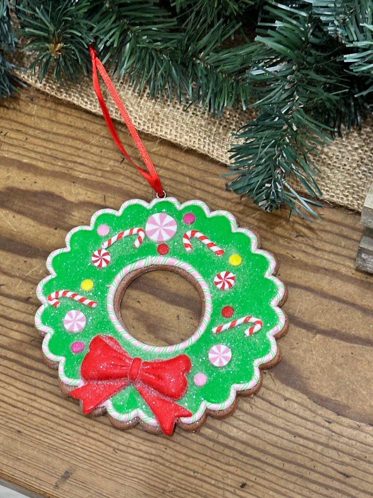 Gingerbread Ornaments Two's Company Christmas Ornament Wreath