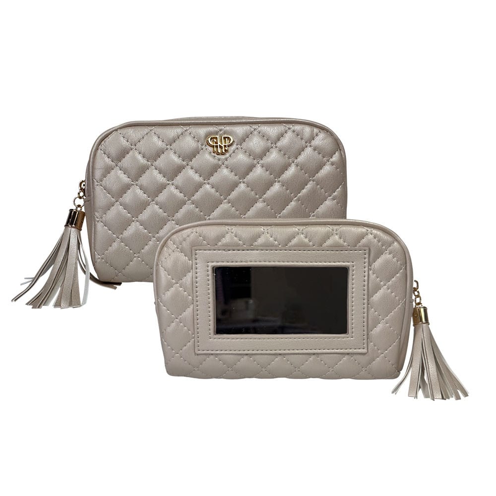 Glam Makeup Case - Pearl Quilted PurseN Makeup Bag