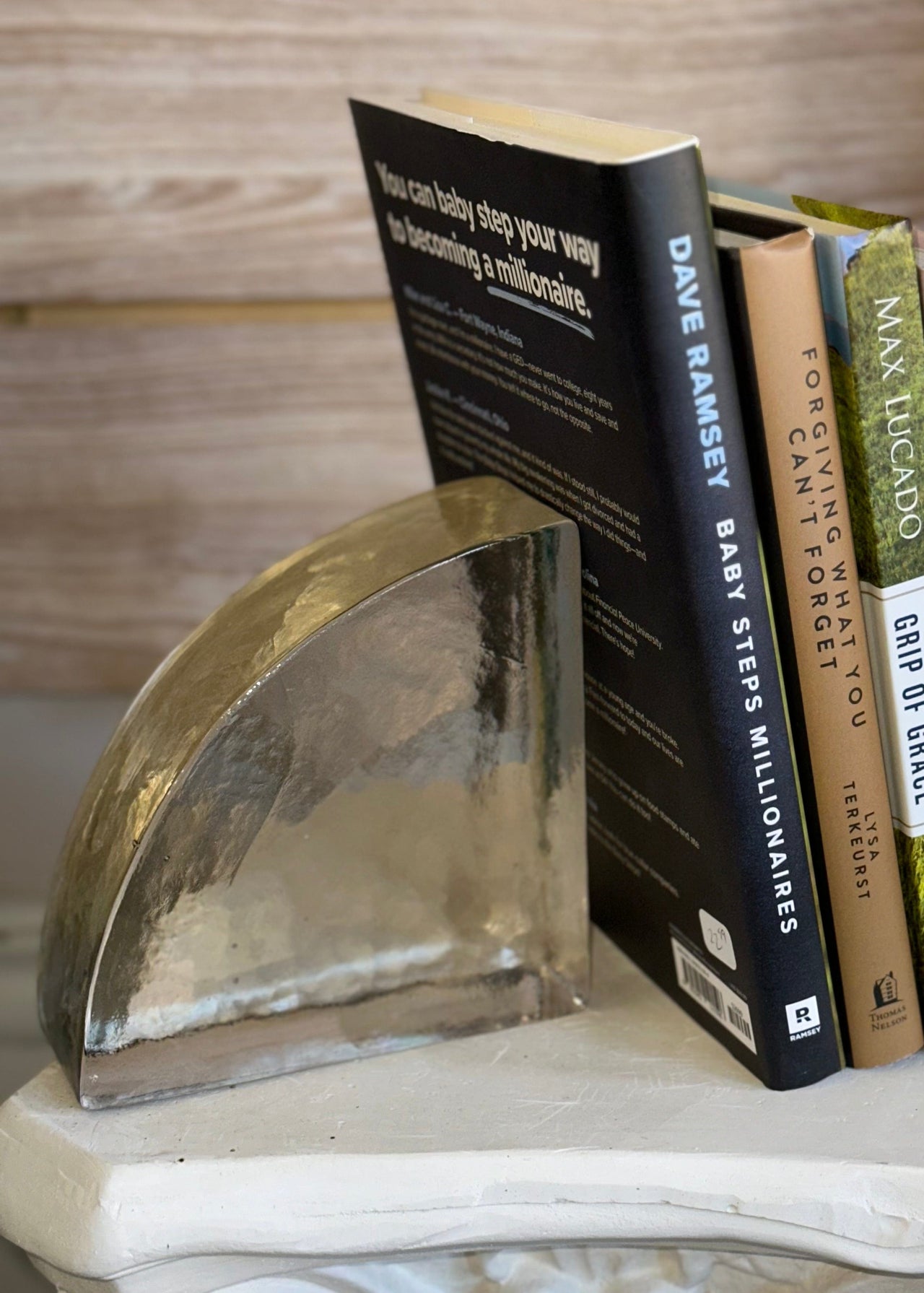 Glass Quarter Round Bookends Creative Co-Op bookends