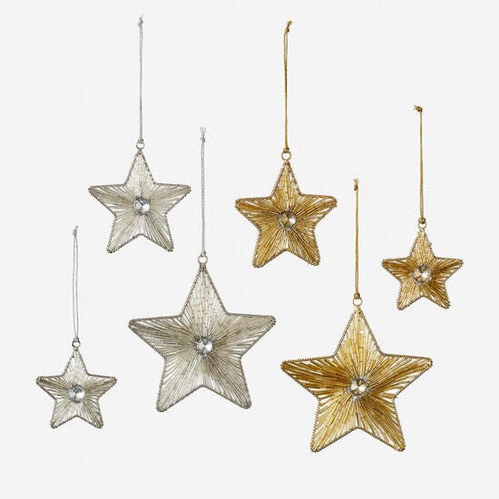 Glistening Beaded Star Ornaments One Hundred 80 Degrees Christmas Ornament
