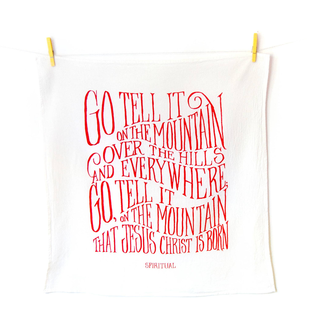 Go Tell It On The Mountain Christmas Tea Towel Little Things Studio