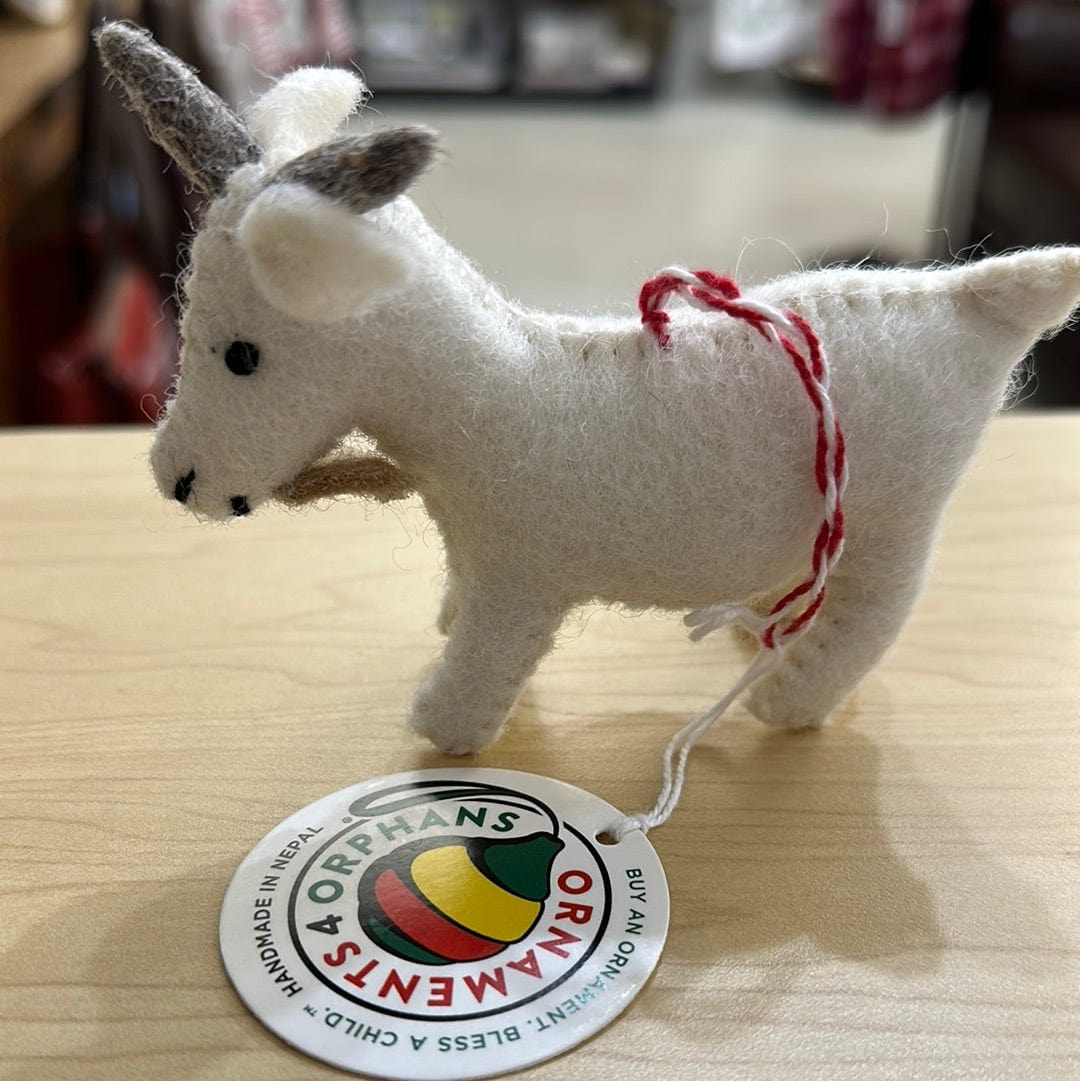 Goat Felt Wool Christmas Ornament Ornaments 4 Orphans