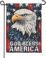 God Bless America Eagle Suede Garden Flag Evergreen Garden Flag