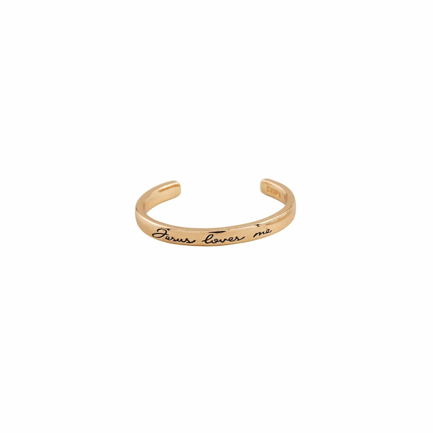 Gold Jesus Loves Me Cuff Mud Pie Baby & Toddler