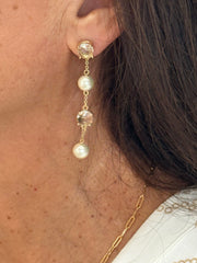 Gold Pearl Earring Dangle Meghan Browne Design Earring