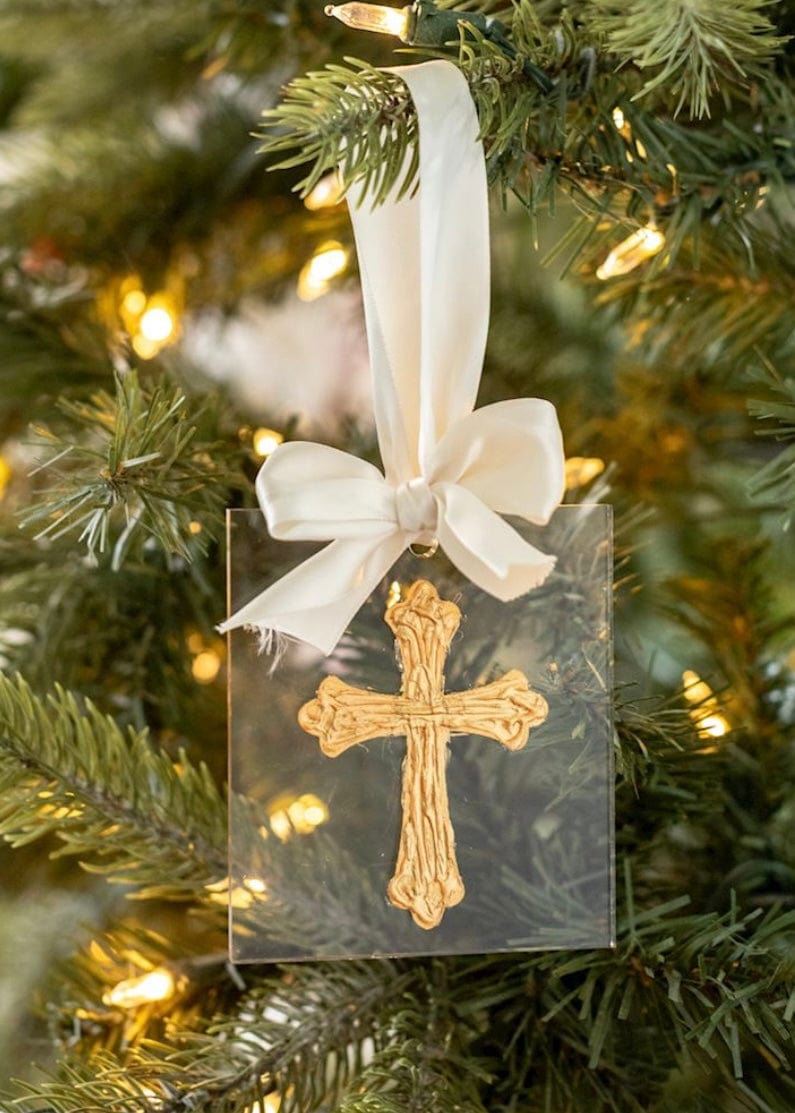 Golden Classics Ornaments Mud Pie Christmas Ornament Cross