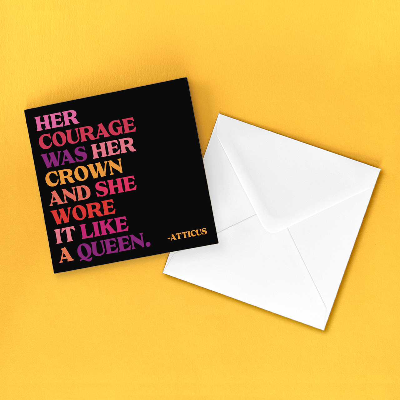 Greeting Card "Her Courage Was Her Crown" Encouragement Card Quotable