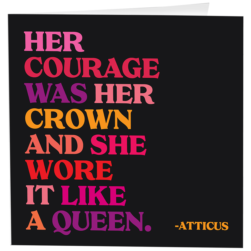 Greeting Card "Her Courage Was Her Crown" Encouragement Card Quotable