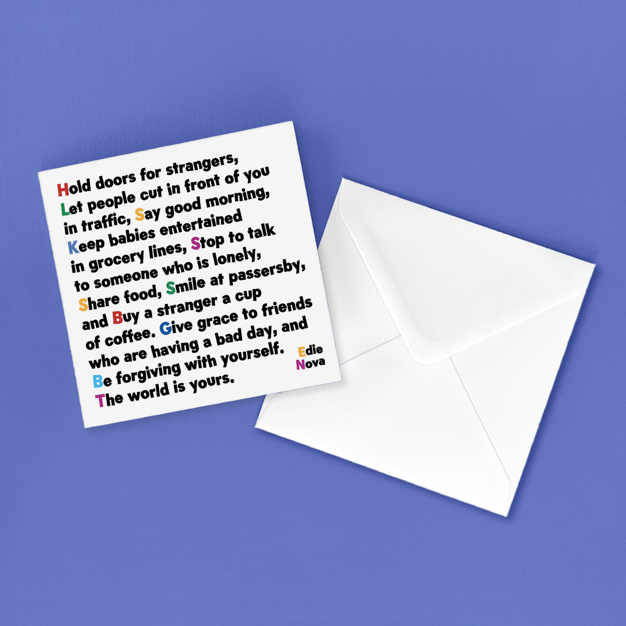 Greeting Card "Hold Doors for Strangers" Inspirational Card Quotable