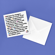 Greeting Card "Hold Doors for Strangers" Inspirational Card Quotable