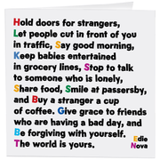 Greeting Card "Hold Doors for Strangers" Inspirational Card Quotable